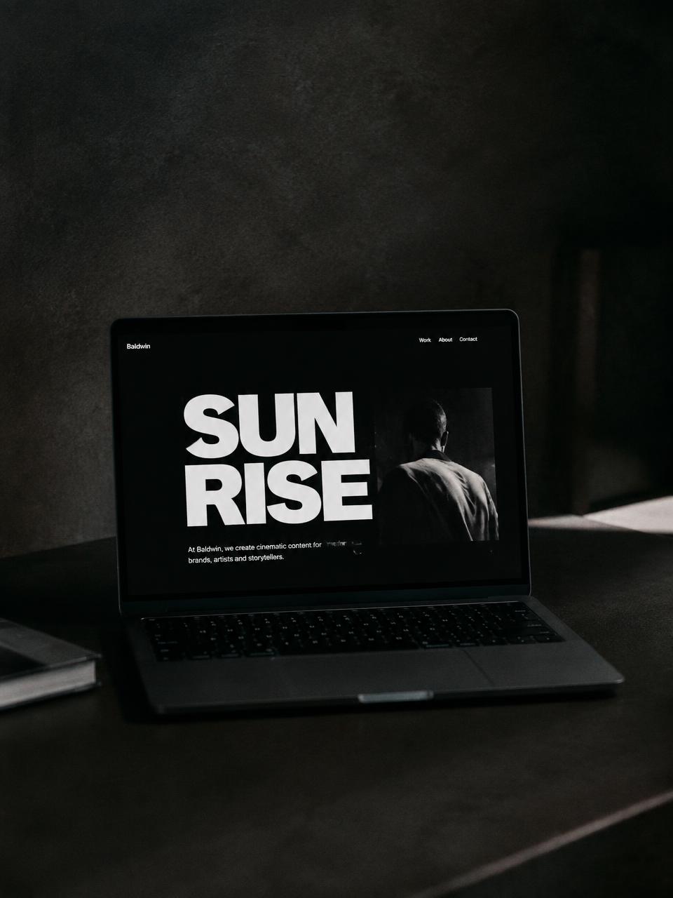 Website interface on a laptop